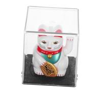 MOTHNUR Solar-powered Waving Cat Figurine with Automatic Moving Arm Feng Shui Wealth Beckoning Lucky Fortune Decoration for Home Office Car Entrance Energy Stylish Welcome