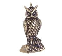 MOTHNUR Solid Brass Owl Key Pendant Decorative Ornament Creative DIY Adornment for Tea Table and Keychain Vintage Bronze Animal Model Gift for Friends and Family