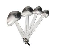 MOTHNUR Stainless Steel Heart-Shaped Measuring Spoons for Baking and Kitchen with Ring Holder Accurate Dry and Liquid Ingredient Measure Tools