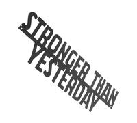 MOTHNUR Stronger Than Yesterday Metal Wall Art Sign for Home Gym Fitness Motivation Metal Construction Modern Inspirational Quote Gym Decor for Workout