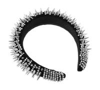 MOTHNUR Studded Spiked Headband Crystal Rhinestones, Thick Padded Punk Hair Accessory for Women and Teen Girls, Cosplay and Party Hairband