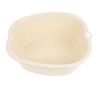 MOTHNUR Thickened Portable Foot Bath Bucket Massage Nodes, Beige Plastic Foot Soak Basin for Home Use and Relaxation