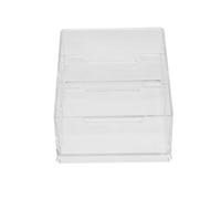 MOTHNUR Transparent Acrylic Business Card Holder Desktop Organizer with Three Compartments Office Storage Box for Cards Meetings Exhibitions and Events Compact Business Storage Container
