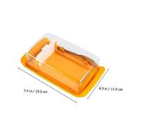 MOTHNUR Transparent Butter Storage Box with Fork Rust Resistant Sealed Container for Kitchen Easy Use Crisper for Cheese and Butter Yellow Modern Crock Keeper for Baking and Western