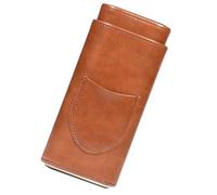 MOTHNUR Travel Cigar Humidor Case 3pcs Pu Leather Portable Cigar Holder Protective Storage Box Brown for Men Accessories on The Go