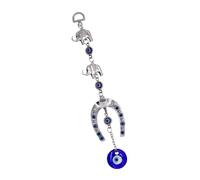 MOTHNUR Turkish Blue Eyes Hanging Pendant with Horseshoe Elephant Design Protective Feng Shui Charm for Luck and Negative Energy Removal Unique Home Car Decoration
