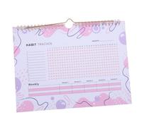 MOTHNUR Undated Habit Tracker Calendar Planner with Binding Multi Use Goal Journal for Productivity Workout Sleep Tracking Wall Door Hanging Simple Pink White Design