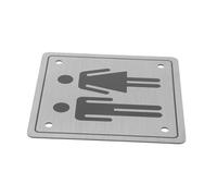 MOTHNUR Unisex Restroom Sign Stainless Steel Gender-inclusive Bathroom Door Marker for Business Lavatory Clear Male Female Wc Indicator Suitable for Offices and Public Facilities