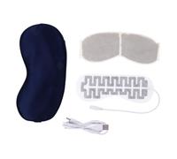 MOTHNUR USB Heated Eye Mask for Sleeping Dark Blue with Lavender Lining Thermostatic Steam Eye Pad Gentle Skin Protection Portable Relaxation Aid for Reading Travel and Leisure