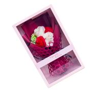 MOTHNUR Valentine's Artificial Soap Rose Bouquet Box Red Soap Flower Set Box Romantic Decoration for Valentine's Day and Christmas