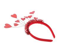 MOTHNUR Valentine'S Day Headband with 9 Red Love-Shaped Hearts, Heart Design Hair Band Party and Wedding Hair Accessories for Women
