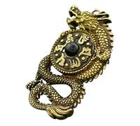 MOTHNUR Vintage Brass Dragon Pendant DIY Keychain Ornament Retro Chinese Year Hanging Decoration Fine Detail Metal Craft for Bags Necklaces and Home Feng Shui Accessories