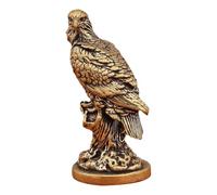 MOTHNUR Vintage Brass Eagle Sculpture Figurine, Large Antique-Style Brass Bird Ornament for Tabletop Decor, Patriotic Home and Office Display, Miniature Hawk Statue