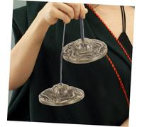 MOTHNUR Vintage Copper Cymbal Hand Bell for Meditation Yoga Rituals Lightweight Tibetan Sound Percussion Instrument with Double Dragon Pattern Clear Tone Chime for Spiritual Practice