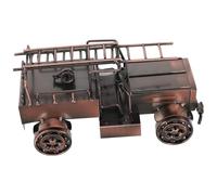 MOTHNUR Vintage Diecast Fire Truck Model Retro Metal Firefighting Engine Collectible Desktop Ornament Classic Antique Vehicle Home Bar Shelf Decor
