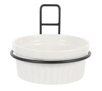 MOTHNUR Wall-mounted Pet Feeder with Hanging Anti-tipping Ceramic Bowl Detachable Dog and Cat Food Container with Secure Rack Easy to Clean and Stable Feeding Station for Pets