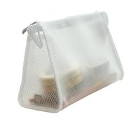 MOTHNUR White Eva Mesh Washing Bag Travel Cosmetic Organizer Bag Portable Zipper Makeup Pouch for Toiletry and Daily Use