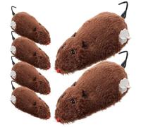 MOTHNUR Wind-up Mouse Toy Plush Clockwork 6pcs for Cats Interactive Play and Halloween Prank Prop Random Color