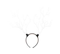 MOTHNUR Witch Horn Shaped Hairband Lightweight Halloween Party Hairwear Dark Style Cosplay Headpiece for Women and Easy to Wear White Branch Design