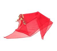 MOTHNUR Women’s Red Coin Headscarf Gypsy Belly Dance Head Wrap Scarf with Long Tail, Fortune Teller Costume Accessory, Decorative Bandana for Dance Performance and Hair Styling