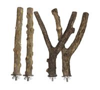 MOTHNUR Wood Parrot Stand for Bird Training and Playing Grey and Coffee Safe Natural Material Easy Installation Enhances Coordination and Balance Skills for Pet Birds