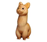 MOTHNUR Wooden Alpaca Figurine Hand-carved Animal Ornament Unique Desktop Decoration for Home Office Study Collectible Craft with Detailed Design and Whimsical Touch