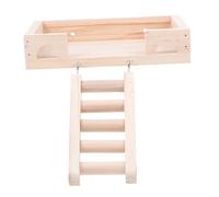MOTHNUR Wooden Hamster Climbing Ladder and Two-tier Jumping Platform Small Size Pet Supplies for Hamster Cage Accessories and