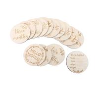 MOTHNUR Wooden Milestone Cards -Friendly Monthly Growth Photo Props for Newborns with Unique Wood Grain Texture for DIY Album