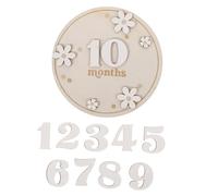 MOTHNUR Wooden Monthly Milestone Signs Lightweight Newborn Announcement Board with White Daisy Design Photo Props for Shower and Growth Recording Suitable for Boys