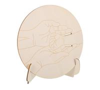 MOTHNUR Wooden Newborn Hospital Announcement Sign with Base Engraved Bracelet Holder Commemorative Plaque Round Birth Announcement Keepsake for Nursery Display