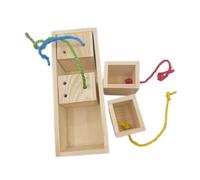 MOTHNUR Wooden Parrot Feeder for Birds Chewing and Foraging Plaything Pet Training Supplies for African Grey Cockatiels and Parakeets Enrichment Bird Cage Accessory