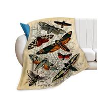 Moths Blanket Throws Moth Gifts Moths Lovers Throw Blanket for Women Men Kids Adults Soft Warm Cozy Fleece Blanket for Couch Sofa Bed 60"x50"