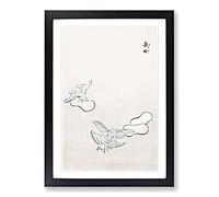 Moths by Morimoto Toko Framed Print | A2 Black Framed Wall Art | Ready to Hang | Modern Nature Picture | Living Room Bedroom Lounge Office