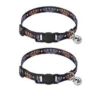 Moths Skull Wings Metal Bell Included Dog Collar 2 Pack Soft Cat Collar