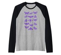 Moths Vintage Illustration Night Creatures Raglan Baseball Tee
