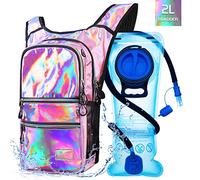 Mothybot Rave Hydration Pack, Insulated Daypack Backpack with 70oz 2L BPA Free Water Bladder, With Large Storage Multi Compartments Keeps Cool For 5 Hours, Great for Festivals, Raves, Hiking, Outdoors