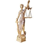 MOTIAHOOM Lady Justice Statue Gold Desk Decor, Blindfolded Themis Sculpture with Scales and Sword, Small Legal Figurine for Law Office, Bookshelf, Study Room, Lawyer Gift, Square Base