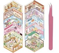 MOTIBACK 10 PCS DIY 3D Sticker Scene - Create Your Own Miniature Shop & Animal Scenes, Cute Cartoon Stickers for Kids & Adults, Stress Relief & Creative Fun