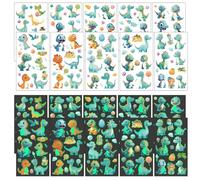 MOTIBACK 10pcs Dinosaur Glow in The Dark Temporary Tattoos, Luminous Fake Tattoo Stickers, Party Supplies & Arts Crafts