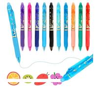 MOTIBACK 10pcs Scented Erasable Gel Pens Set, 0.5mm Heat Erasable Pens with 10 Colors and Fruity Scents, Retractable Click Gel Pens for Kids and Adults, Ideal Stocking Stuffers and School Supplies