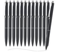 MOTIBACK 12pcs Black Ballpoint Pen,1.0mm Point Ball Biro Pen with Comfort Grip - Office, School and Business Supplies,Ink Roller Ball Pens with Plug-In Cover Smooth Writing