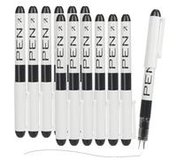 MOTIBACK 12PCS Disposable Fountain Pens Set - Black Ink Smooth Writing Fountain Pen, Quick-Drying Liquid Ink, Fine Nib for Journaling, Sketching, Lettering, School, Office & Gift Supplies