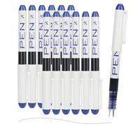 MOTIBACK 12PCS Disposable Fountain Pens Set - Blue Ink Smooth Writing Fountain Pen, Quick-Drying Liquid Ink, Fine Nib for Journaling, Sketching, Lettering, School, Office & Gift Supplies