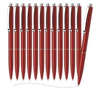 MOTIBACK 12pcs Red Ballpoint Pen,1.0mm Point Ball Biro Pen with Comfort Grip - Office, School and Business Supplies,Black Ink Roller Ball Pens with Plug-In Cover Smooth Writing