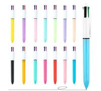 MOTIBACK 14 Pack Multi Coloured Pen, Multi Colour Pens All in One, 0.5mm Retractable Ballpoint Multicoloured Pen, 4 Colour Pens for School Office Supplies, Teacher Student Gifts