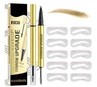 MOTIBACK 2-in-1 Brow Pen and Sealing Brow Gel with 20Pcs Eyebrow Card - Eyebrow Pen with 4-Fork-Tip & Precise Brush-Tip for Women, Eyebrow Pencil for Natural Hair-Like Brows, Light Brown
