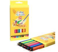 MOTIBACK 2-Pack 24-Colour Pencils Set, Premium Black Hexagonal Colouring Pencils for Kids and Adults, Art Drawing Sketching Pencils for Children, 48 Total Artist Pencils