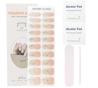 MOTIBACK 20pcs Branch Pattern Gel Nail Wraps, Semi Cured Gel Nail Strips with UV/LED Lamp, DIY Nail Art Kit Includes Wood Stick, File & Pads