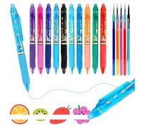 MOTIBACK 20Pcs Scented Erasable Gel Pens Set, 10Pcs Erasable Pens + 10 Refills, 0.5mm Fine Point with Fruity Scents, Retractable Click Gel Pens for Kids and Adults, Ideal Stocking Stuffers Supplies