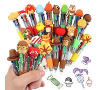 MOTIBACK 21Pcs Thanksgiving Pens Multicoloured 4 in 1 Retractable Ballpoint Pens, 0.5mm Transparent Thanksgiving Four-Color Pen All in One Ballpoint Pen for Party Bags Fun Pens School Supplies